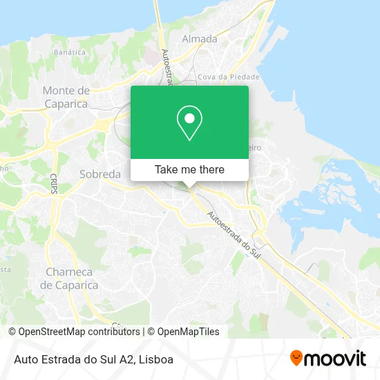 Auto Estrada do Sul A2 map