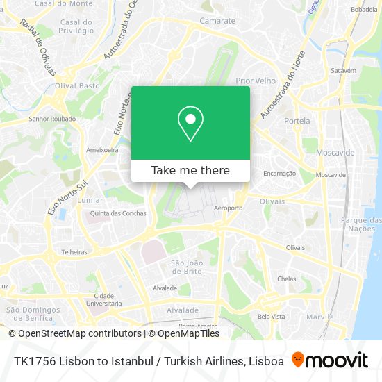 TK1756 Lisbon to Istanbul / Turkish Airlines mapa