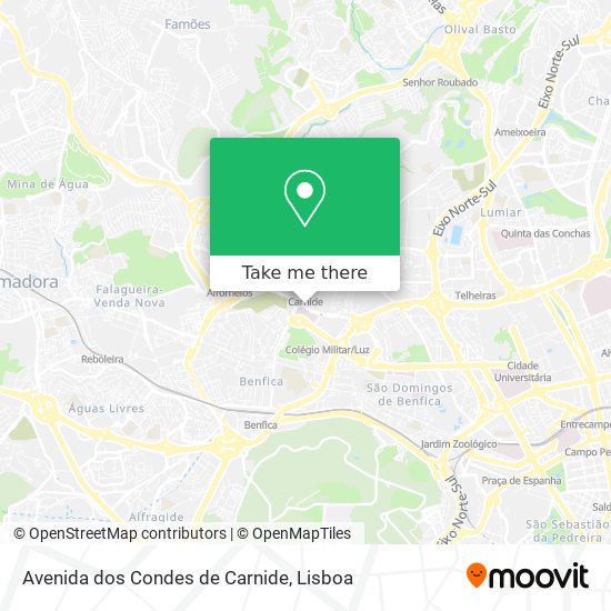 Avenida dos Condes de Carnide mapa