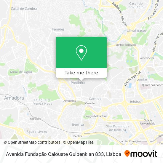 Avenida Fundação Calouste Gulbenkian 833 map