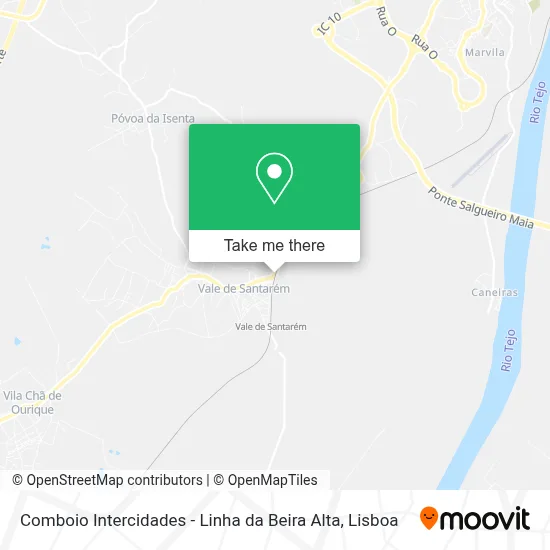 Comboio Intercidades - Linha da Beira Alta map
