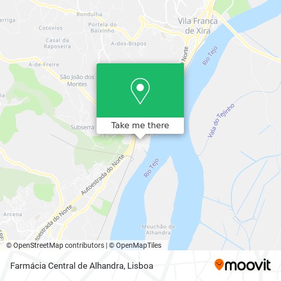 Farmácia Central de Alhandra mapa