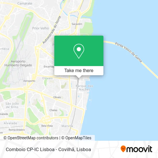 Comboio CP-IC Lisboa - Covilhã map
