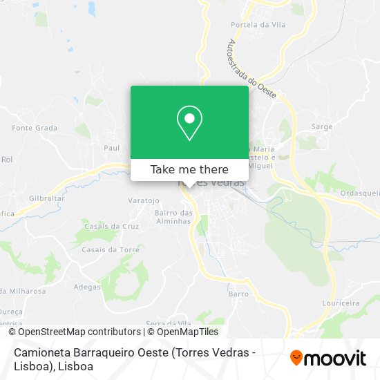 Camioneta Barraqueiro Oeste (Torres Vedras - Lisboa) map