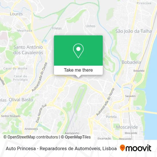 Auto Princesa - Reparadores de Automóveis map
