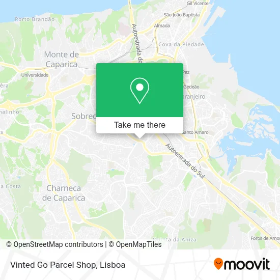 Vinted Go Parcel Shop map