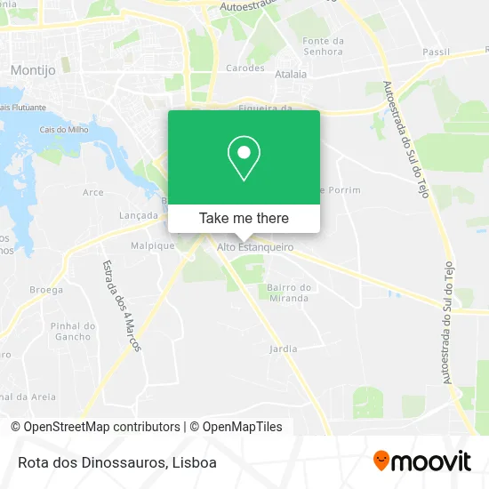 Rota dos Dinossauros map