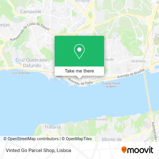 Vinted Go Parcel Shop map