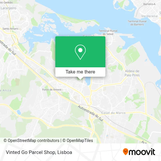 Vinted Go Parcel Shop map