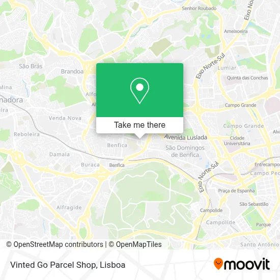 Vinted Go Parcel Shop map
