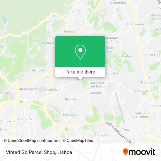 Vinted Go Parcel Shop map