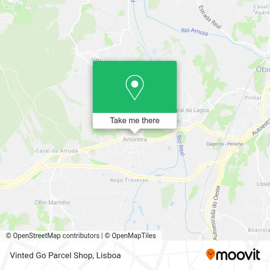 Vinted Go Parcel Shop map