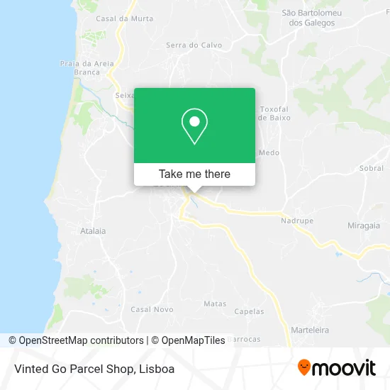 Vinted Go Parcel Shop map