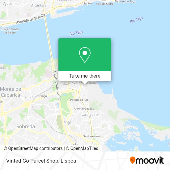 Vinted Go Parcel Shop map
