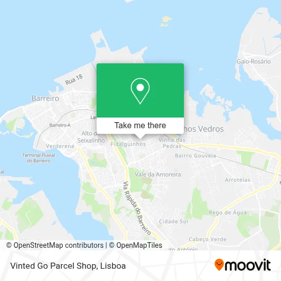 Vinted Go Parcel Shop map