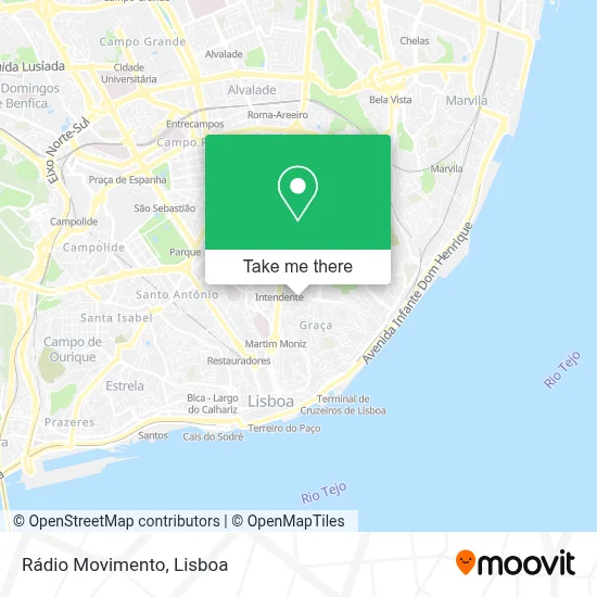 Rádio Movimento map