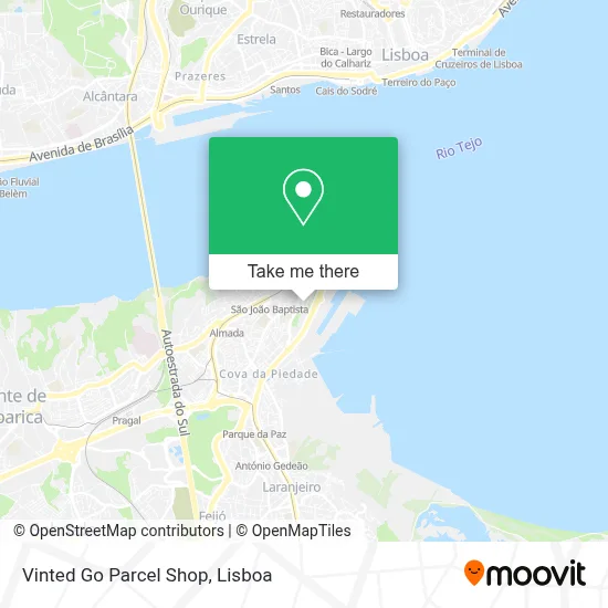 Vinted Go Parcel Shop map