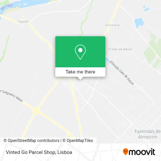 Vinted Go Parcel Shop map