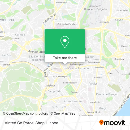 Vinted Go Parcel Shop map