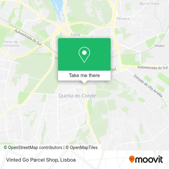 Vinted Go Parcel Shop map