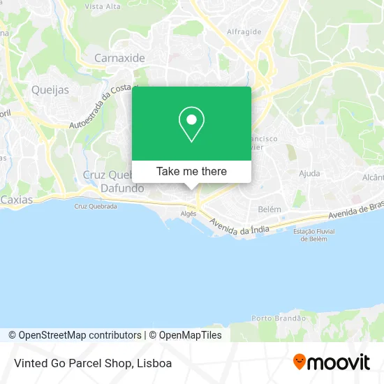 Vinted Go Parcel Shop map