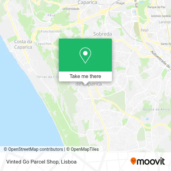 Vinted Go Parcel Shop map