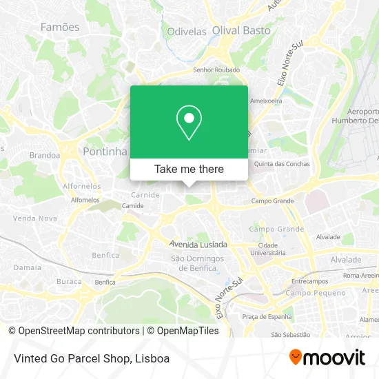 Vinted Go Parcel Shop map
