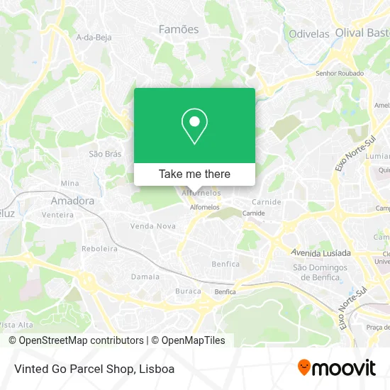 Vinted Go Parcel Shop map