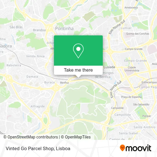 Vinted Go Parcel Shop map