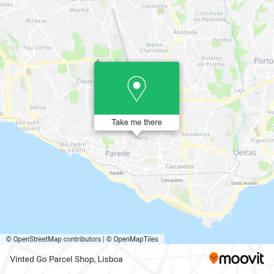 Vinted Go Parcel Shop map