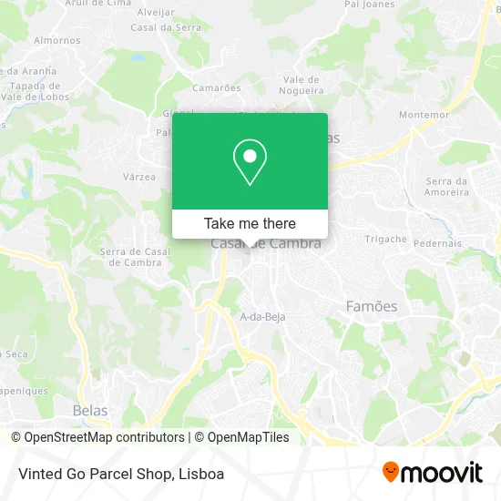 Vinted Go Parcel Shop map
