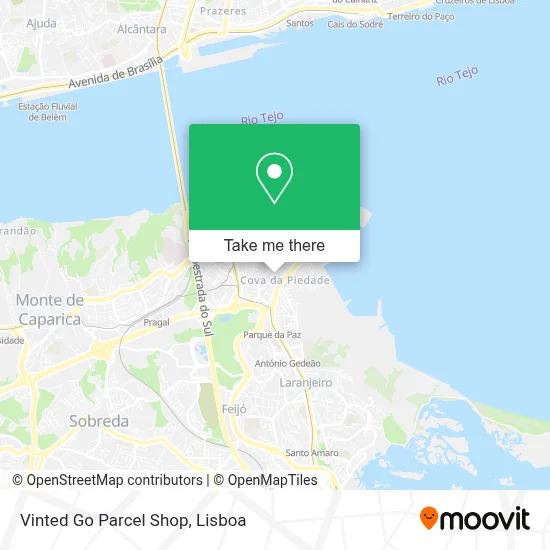 Vinted Go Parcel Shop map