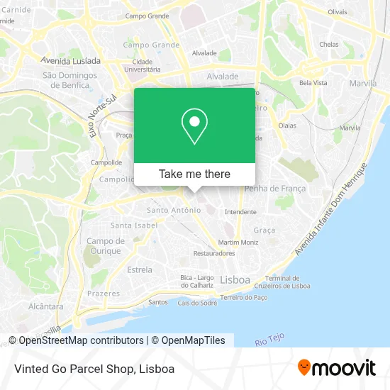 Vinted Go Parcel Shop map