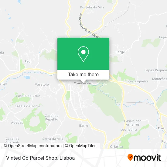 Vinted Go Parcel Shop map
