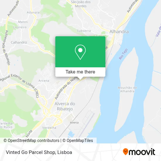 Vinted Go Parcel Shop map
