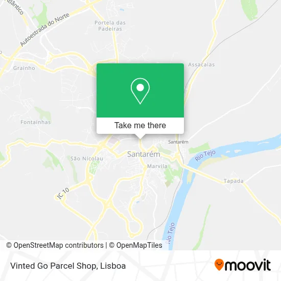Vinted Go Parcel Shop map