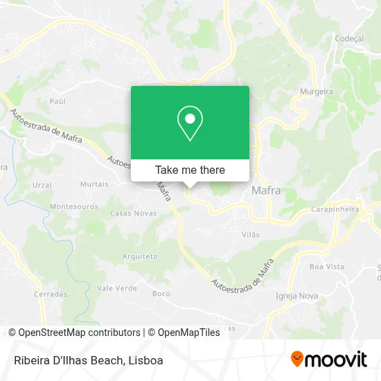 Ribeira D'Ilhas Beach map
