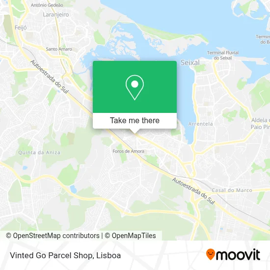 Vinted Go Parcel Shop map