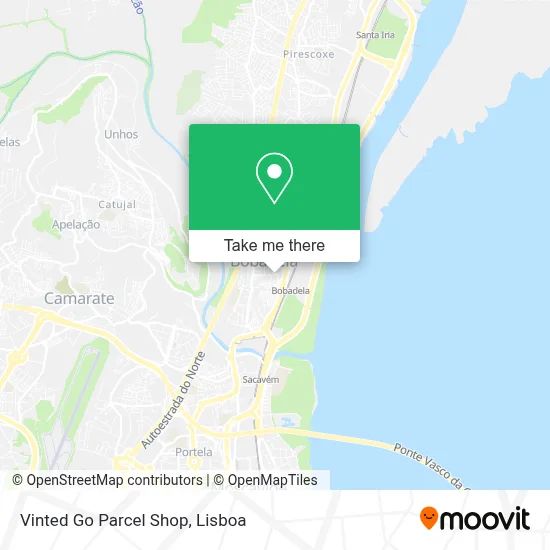 Vinted Go Parcel Shop map