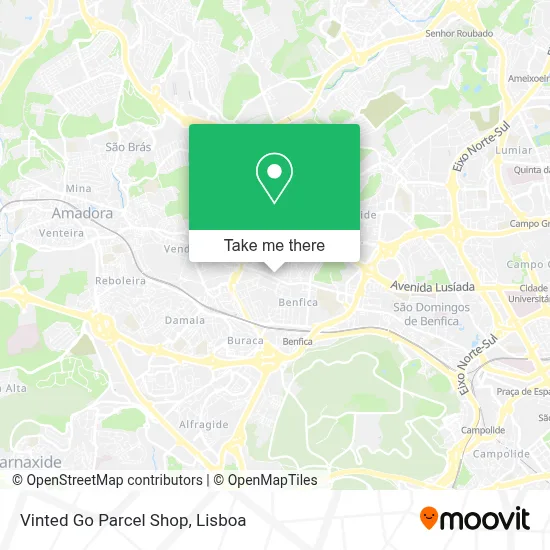 Vinted Go Parcel Shop map