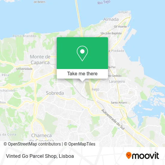 Vinted Go Parcel Shop map