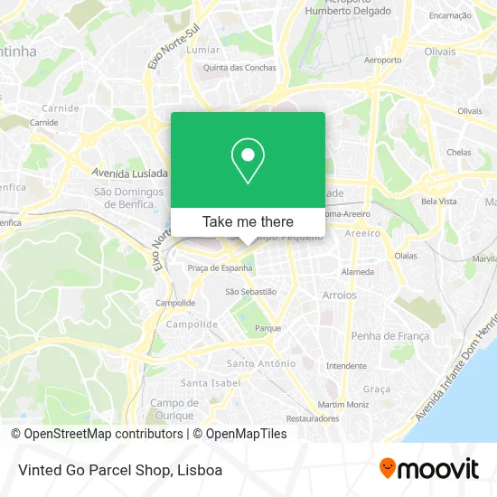 Vinted Go Parcel Shop map
