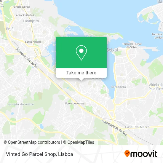 Vinted Go Parcel Shop map