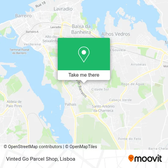 Vinted Go Parcel Shop map