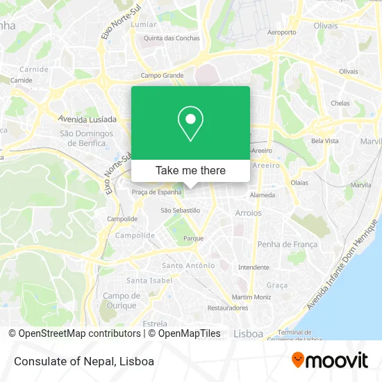 Consulate of Nepal map