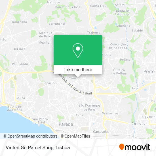 Vinted Go Parcel Shop map