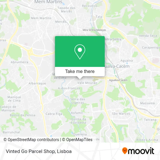Vinted Go Parcel Shop map