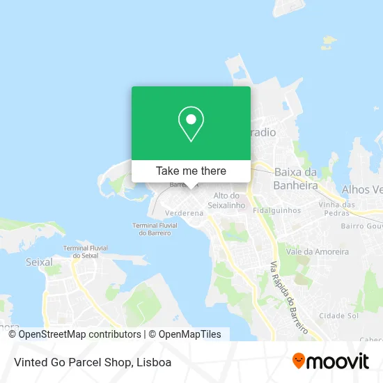 Vinted Go Parcel Shop map