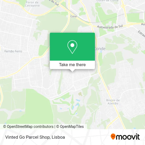 Vinted Go Parcel Shop map