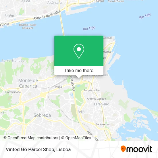 Vinted Go Parcel Shop map
